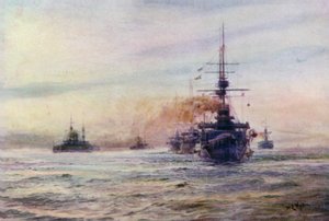 A Majestic osztály fehér kori csatahajói alkotó: William Lionel Wyllie